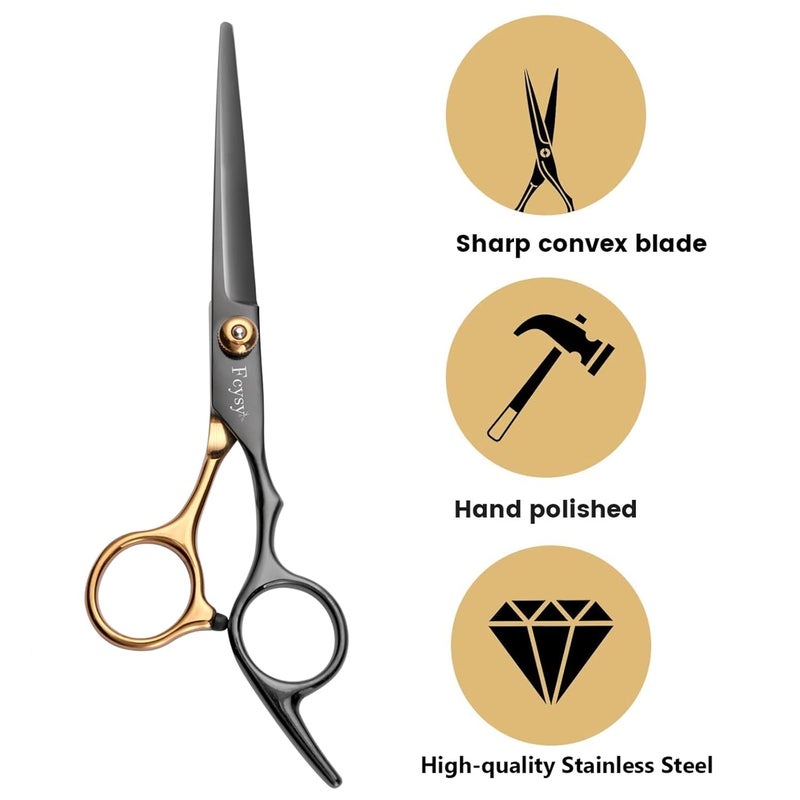 Fcysy Hair Cutting Scissors Kit, Professional Barber Shears Set with Hair Scissors Thinning Shears, Tijeras para Cortar Cabello Haircutting Sheers Hair Cut Blending Salon Scissor for Men Women Pet - Image 3